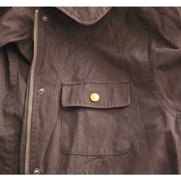 Lauren Dry Goods Vintage 90's Dark Brown Hooded Chore Work Barn Jacket, Size Med - Picture 6 of 13